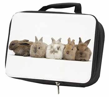 Cute Rabbits Black Insulated School Lunch Box/Picnic Bag