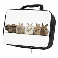 Cute Rabbits Black Insulated School Lunch Box/Picnic Bag