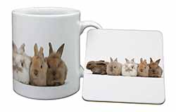 Cute Rabbits Mug and Coaster Set
