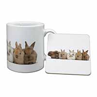 Cute Rabbits Mug and Coaster Set