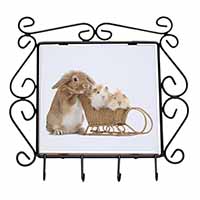 Rabbit and Guinea Pigs Wrought Iron Key Holder Hooks