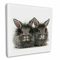Silver Rabbits Square Canvas 12"x12" Wall Art Picture Print