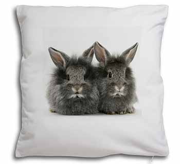 Silver Rabbits Soft White Velvet Feel Scatter Cushion