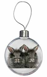 Silver Rabbits Christmas Bauble