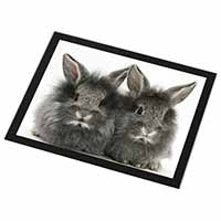 Silver Rabbits Black Rim High Quality Glass Placemat