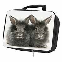 Silver Rabbits Black Insulated School Lunch Box/Picnic Bag
