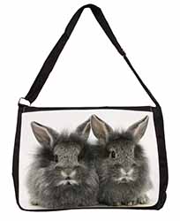 Silver Rabbits Large Black Laptop Shoulder Bag School/College