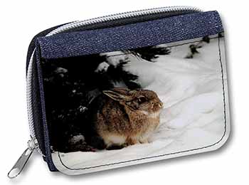Rabbit in Snow Unisex Denim Purse Wallet