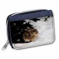 Rabbit in Snow Unisex Denim Purse Wallet