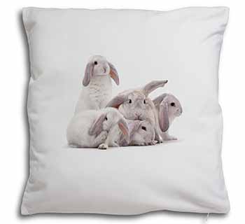 Cute White Rabbits Soft White Velvet Feel Scatter Cushion