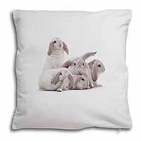 Cute White Rabbits Soft White Velvet Feel Scatter Cushion