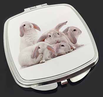 Cute White Rabbits Make-Up Compact Mirror