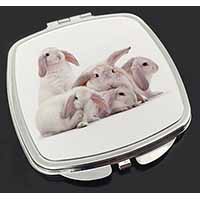 Cute White Rabbits Make-Up Compact Mirror