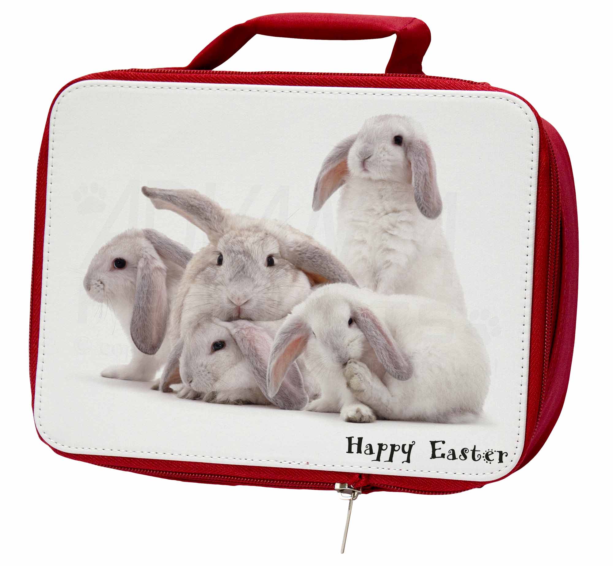 White Rabbits 'Happy Easter' Insulated Red School Lunch Box/Picnic Ba, AR-5EALBR White Rabbits Box/Picnic 'Happy Easter' Insulated Red School Lunch Box/Picnic Rabbits Ba, AR-5EALBR 6eb40a