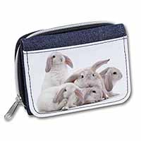 Cute White Rabbits Unisex Denim Purse Wallet