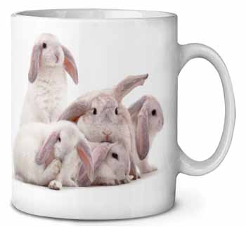 Cute White Rabbits Ceramic 10oz Coffee Mug/Tea Cup