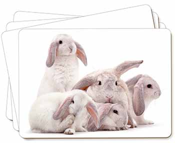 Cute White Rabbits Picture Placemats in Gift Box