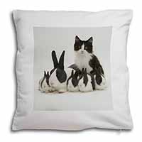 Belgian Dutch Rabbits and Kitten Soft White Velvet Feel Scatter Cushion - Advanta Group®