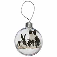 Belgian Dutch Rabbits and Kitten Christmas Bauble