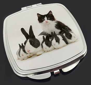 Belgian Dutch Rabbits and Kitten Make-Up Compact Mirror