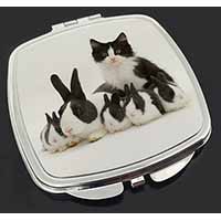 Belgian Dutch Rabbits and Kitten Make-Up Compact Mirror