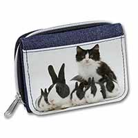 Belgian Dutch Rabbits and Kitten Unisex Denim Purse Wallet