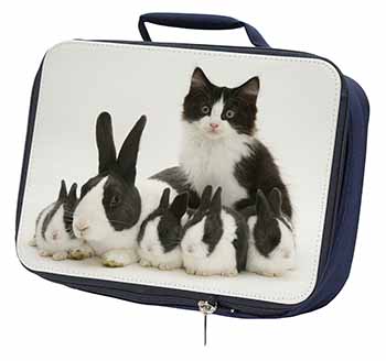 Belgian Dutch Rabbits and Kitten Navy Insulated School Lunch Box/Picnic Bag