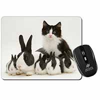 Belgian Dutch Rabbits and Kitten Computer Mouse Mat