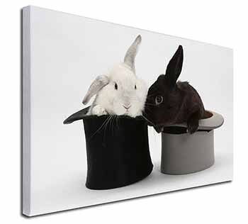 Rabbits in Top Hats Canvas X-Large 30"x20" Wall Art Print