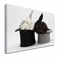 Rabbits in Top Hats Canvas X-Large 30"x20" Wall Art Print
