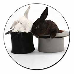 Rabbits in Top Hats Fridge Magnet Printed Full Colour