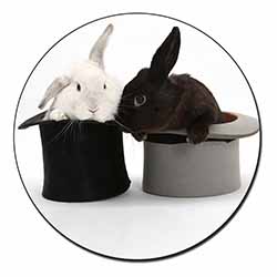Rabbits in Top Hats Fridge Magnet Printed Full Colour