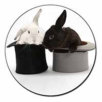 Rabbits in Top Hats Fridge Magnet Printed Full Colour
