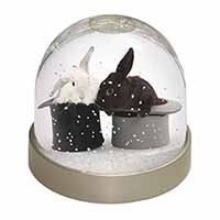 Rabbits in Top Hats Snow Globe Photo Waterball