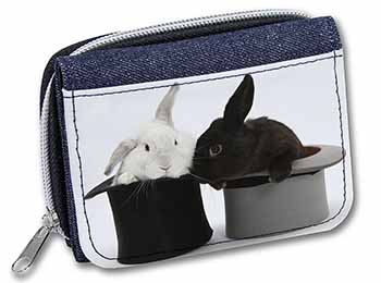 Rabbits in Top Hats Unisex Denim Purse Wallet