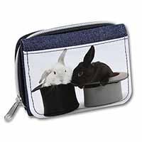 Rabbits in Top Hats Unisex Denim Purse Wallet