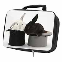 Rabbits in Top Hats Black Insulated School Lunch Box/Picnic Bag