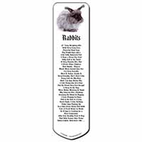 Silver Angora Rabbit Bookmark, Book mark, Printed full colour