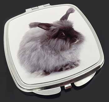 Silver Angora Rabbit Make-Up Compact Mirror