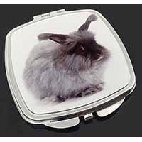Silver Angora Rabbit Make-Up Compact Mirror