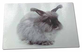 Large Glass Cutting Chopping Board Silver Angora Rabbit