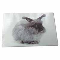 Large Glass Cutting Chopping Board Silver Angora Rabbit