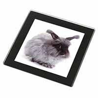 Silver Angora Rabbit Black Rim High Quality Glass Coaster