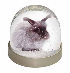 Silver Angora Rabbit Snow Globe Photo Waterball