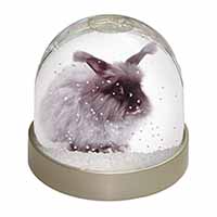Silver Angora Rabbit Snow Globe Photo Waterball