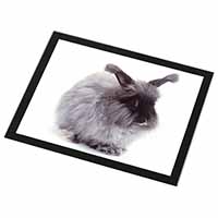 Silver Angora Rabbit Black Rim High Quality Glass Placemat