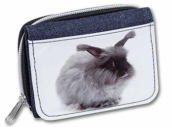 Silver Angora Rabbit Unisex Denim Purse Wallet
