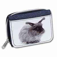 Silver Angora Rabbit Unisex Denim Purse Wallet