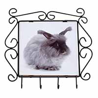 Silver Angora Rabbit Wrought Iron Key Holder Hooks