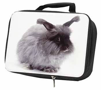 Silver Angora Rabbit Black Insulated School Lunch Box/Picnic Bag